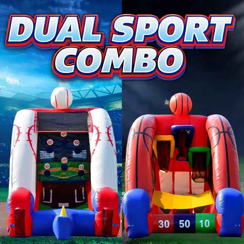 Inflatable Dual Game Dual Sport Combo | Dolphin Party Rental